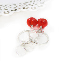 Deep Orange Lampwork Glass and Sterling Silver Drop Earrings (Copy)