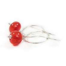 Deep Orange Lampwork Glass and Sterling Silver Drop Earrings (Copy)
