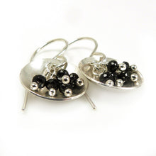 Black Spinel Gemstone and Sterling Silver Dangle Earrings