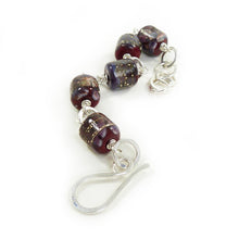 lampwork bead and silver chain bracelet