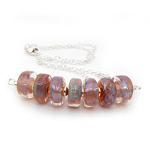 Peach Lampwork Glass Bead and sterling silver necklace