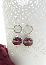 Deep Red Lampwork Glass and Sterling Silver Drop Earrings